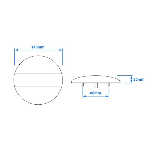 Takavalo 12/24V 3 toimintoa 140mm STF LED läpipainopakkauksessa