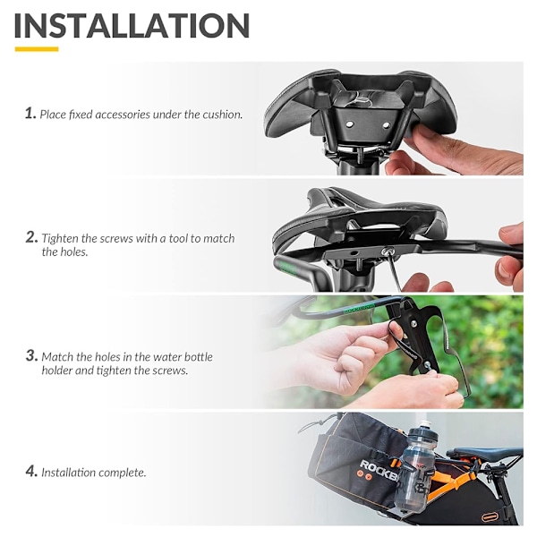 Multifunktionel cykelsædetaske stabilisatorholder - sort