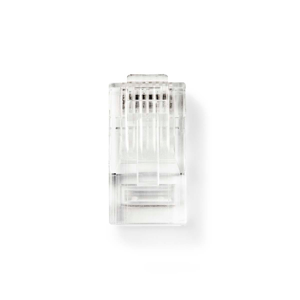 RJ45-stik | Han | Stranded UTP CAT5 | Lige | Guldplateret | 10 stk. | PVC | Gennemsigtig | Box