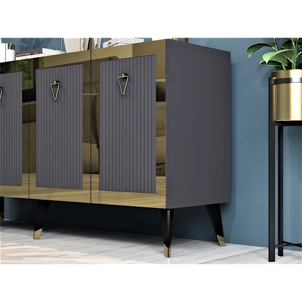 Konsol bar - antracit, guld