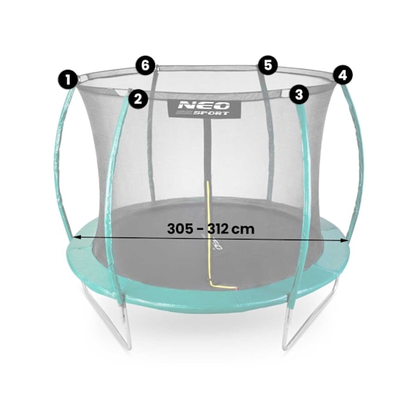 Innernät för 312 cm 10ft Neo-Sport studsmattor