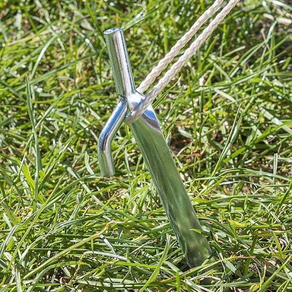 Tältpinne 25cm metall med krok 6 stycken i polybag