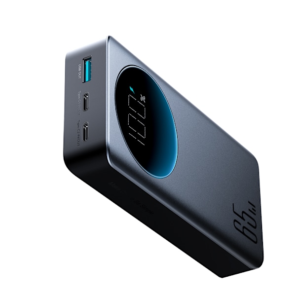 Digital powerbank 20000mAH 65W 3A USB USB-C svart