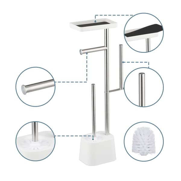 Toiletpapirholder med hylde og reserveholder