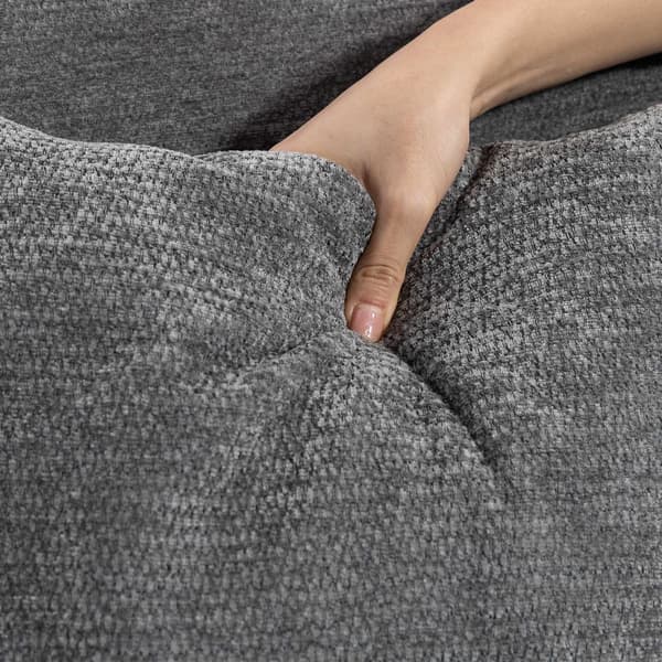 2-istuttava chenille-sohva, siipiselkänoja, kumipuujalat, harmaa
