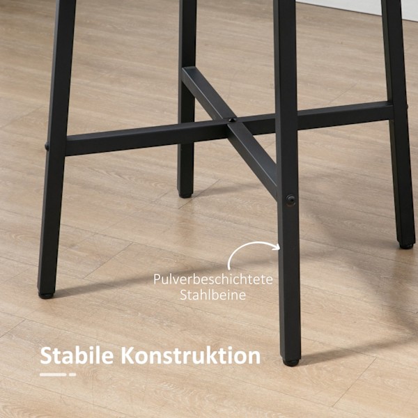Matsalsbord, köksbord för 4 personer, vardagsrumsbord för matsal, kök, stål, brun, 80 x 80 x 76 cm
