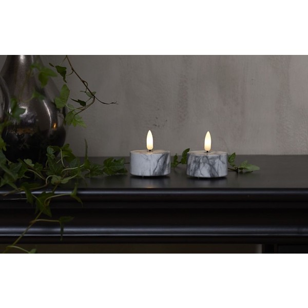 Led varmelys 2-pak marmor med timer