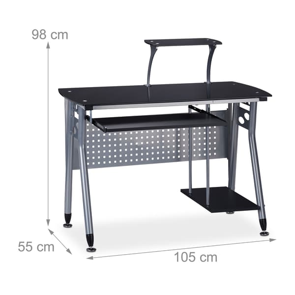 Computerbord med glasplade