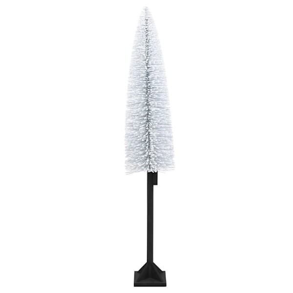 Hvidt juletræ 147 cm med 30 LED-lys og snedækket effekt