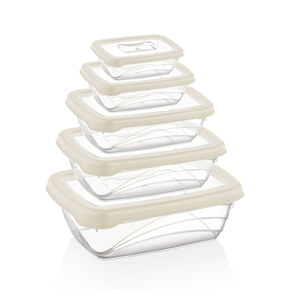 Herzberg Bio Saver-æskesæt med 5 dele, elfenben