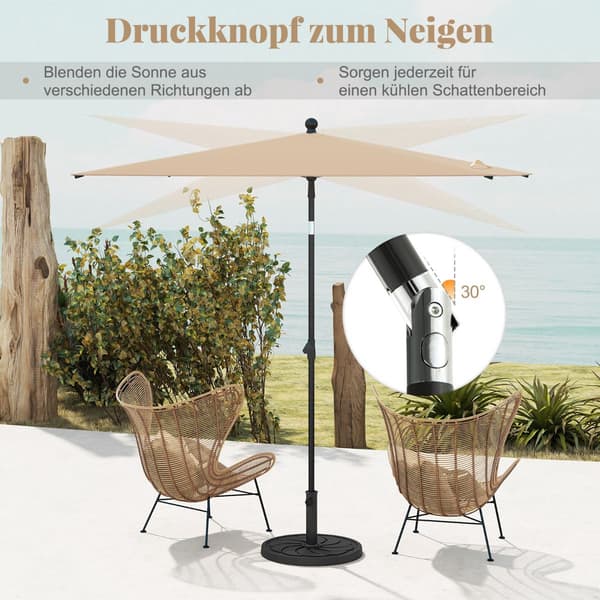 Rektangulær balkonparasol 210x140 cm, beige, justerbar
