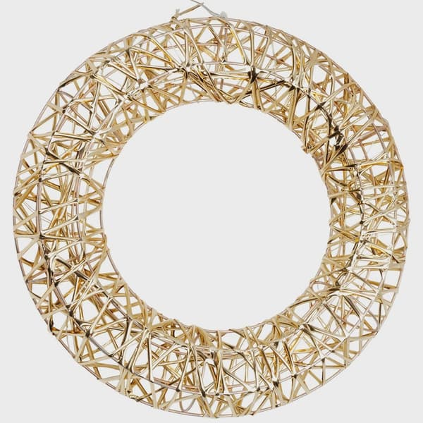 Julekrans, 30 cm, Guld, 20 LED-lys, Batteritimer