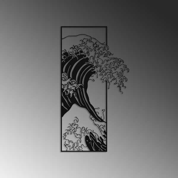 Dekorativt metallväggtillbehör Waves 3