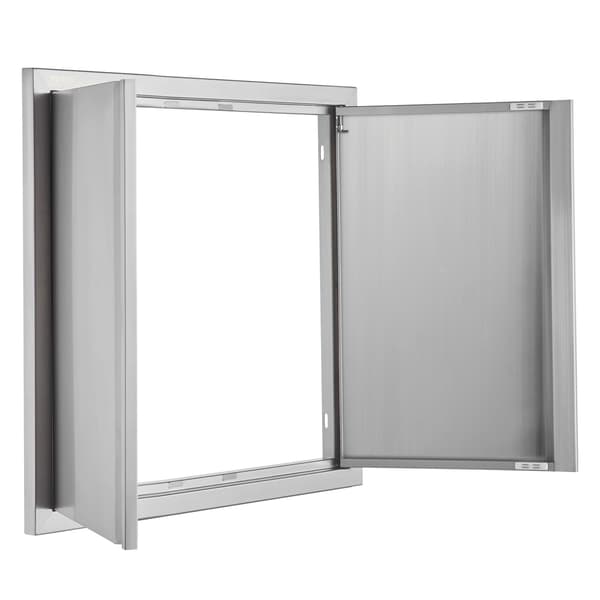 Grilldörr, dubbel 660x610 mm rostfritt stål, infälld montering
