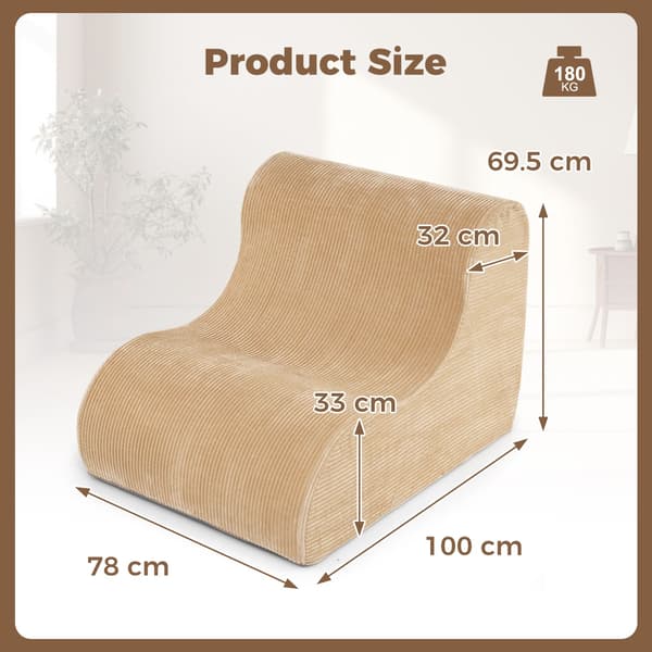 Buet gulvsofa, maskinvaskbart betræk, beige