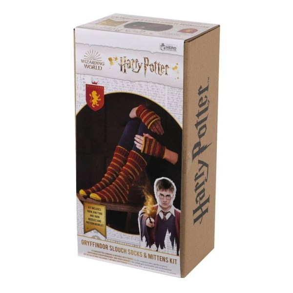 Harry Potter Knitting Kit Slouch strumpor och vantar Gryffindor