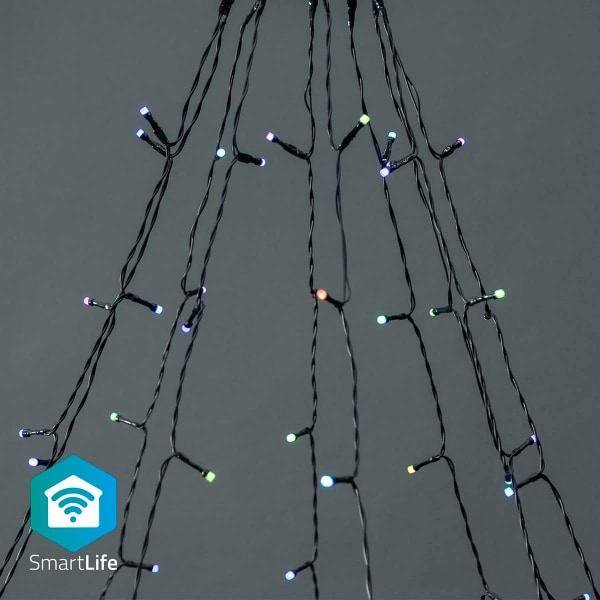 SmartLife Jouluvalot | Puu | Wi-Fi | RGB | 180 LED's | 10 x 2 m | Android™ / IOS musta