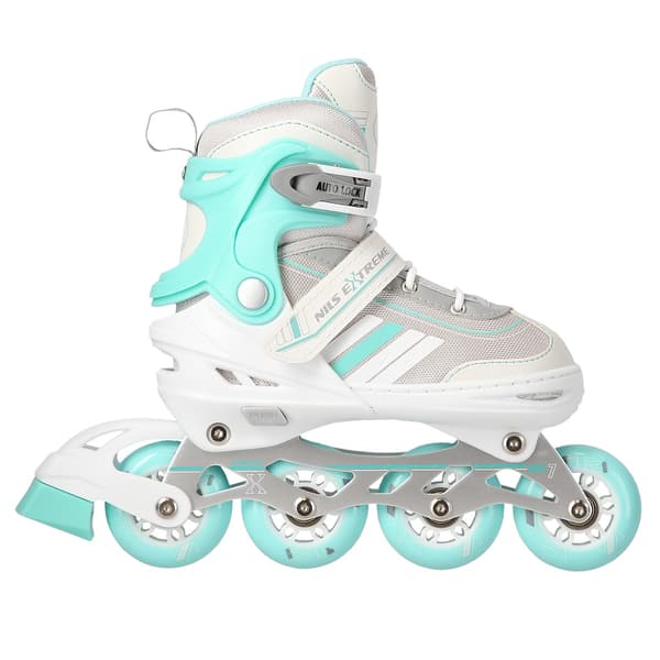 2-i-1 inline & skøjter, hvid/blå, størrelse M (34-38)