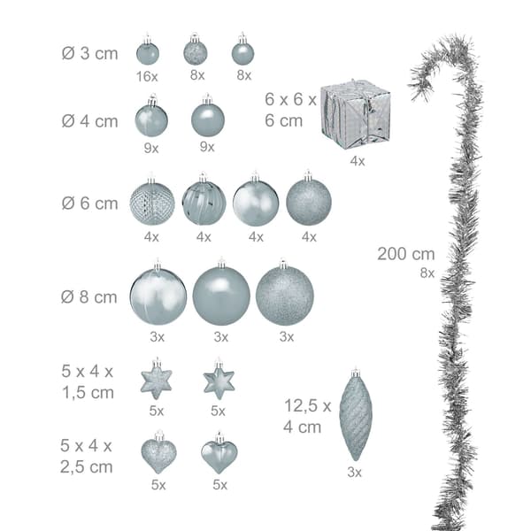 Julgranskulor i set om 110 st