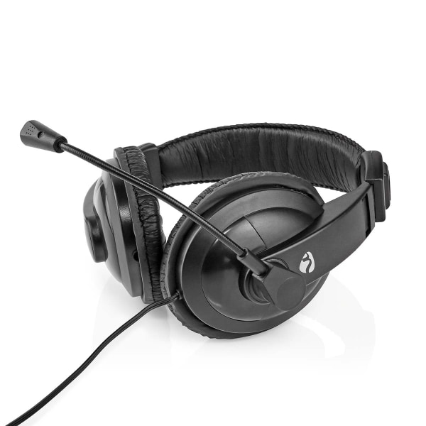 PC-headset | Over-Ear | Stereo | 1x 3.5 mm / 2x 3.5 mm | Fold-Away Mikrofon | Sort