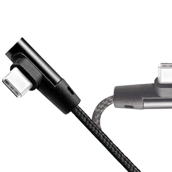 Vinklet USB-C kabel USB 2.0 Max 3A 1m