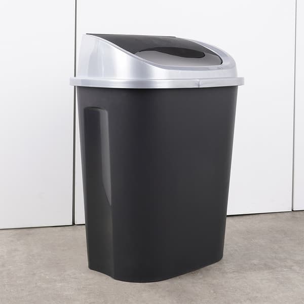 Soptunna 25L, hållbar, mörkgrå, vippbart lock