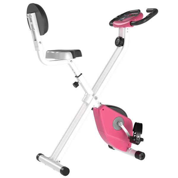 Kuntopyörä F-Bike Polkupyöräharjoitus 8 Säädettävällä Magneettivastustasolla, Korkeussäädettävä Teräs Pinkki + Valkoinen 43 X 97 X 109 Cm