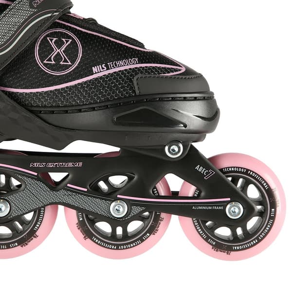 In-line skøjter, sort-pink, størrelse M (35-38)