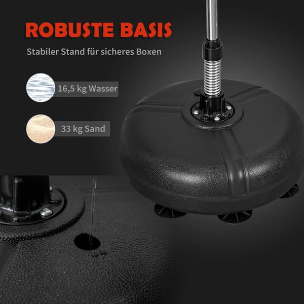 Justerbart boksbollset med handskar – svart, 133-151 cm