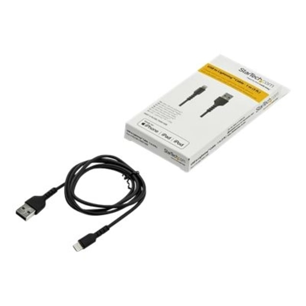 StarTech.com 1 metrin kestävä musta USB-A-Lightning-kaapeli - Heavy Duty