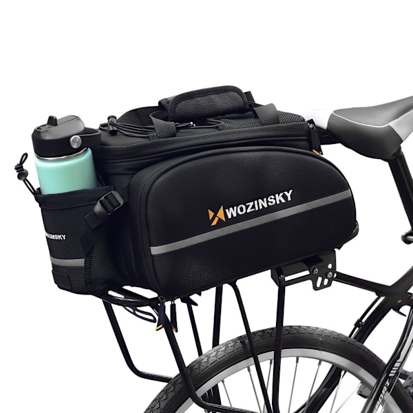 Stor cykeltaske til bagagerum 35l + sort regnslag
