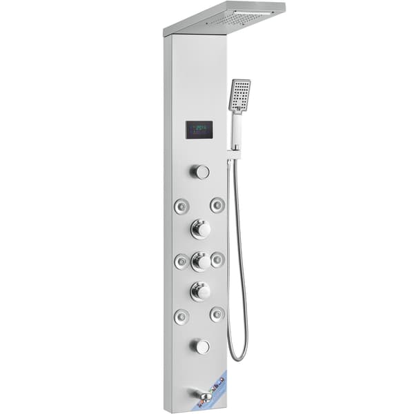 Duschpanelsystem, 6 lägen, LED-display, 304 rostfritt stål