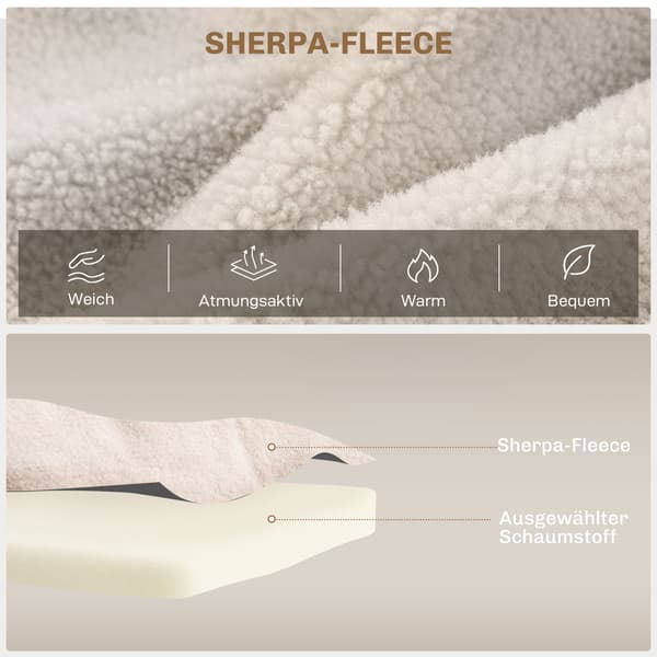 Konvertibel sammetsbäddsoffa med kuddar, beige