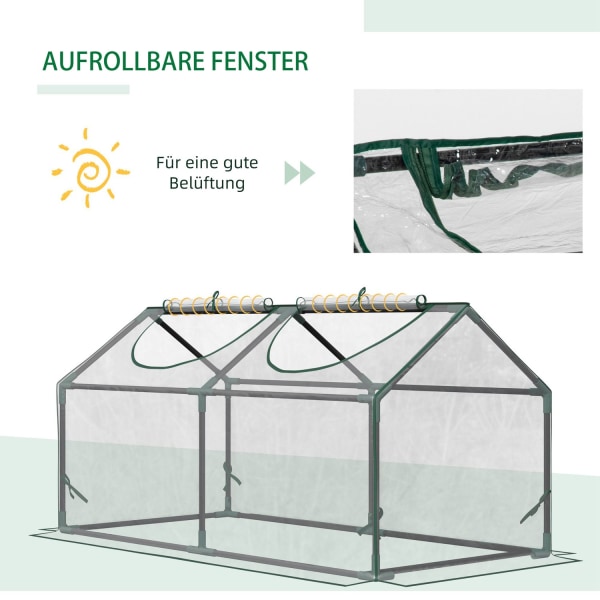 Folieväxthus Med Fönster, Pvc-Växthus, Tomathus, Kallram, 120X60X60 Cm, Transparent