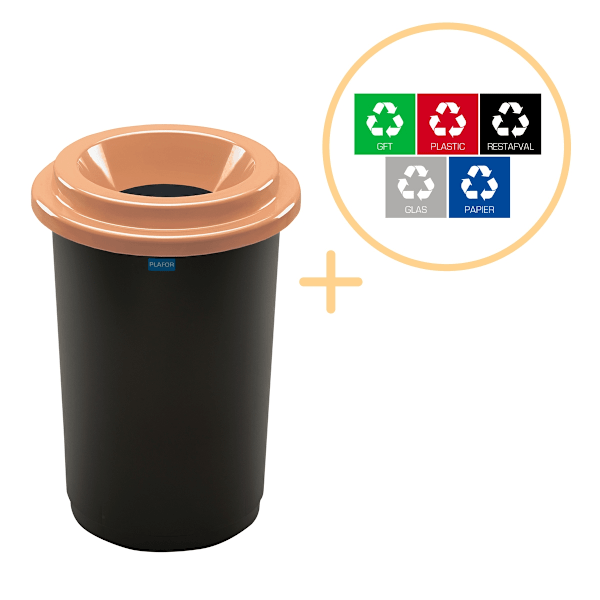 Plafor Eco Bin 50L - Återvinning - Brun