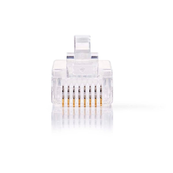 RJ45-stik | Han | Solid UTP CAT5 | Lige | Guldplateret | 10 stk. | PVC | Gennemsigtig | Box