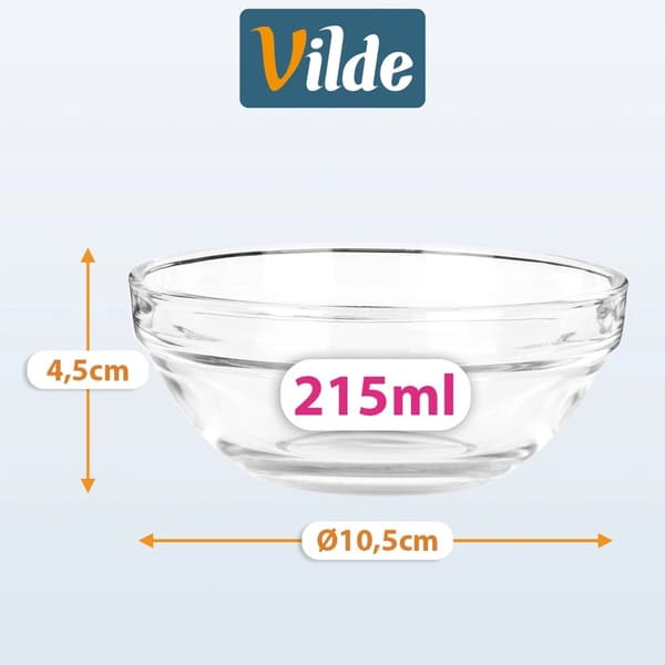 Glasskålset, 215 ml, 6 delar, diskmaskinssäker