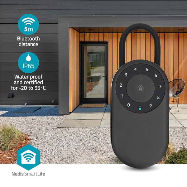 Bluetooth-nøgleboks, udendørs, IP65, sort, smart adgang