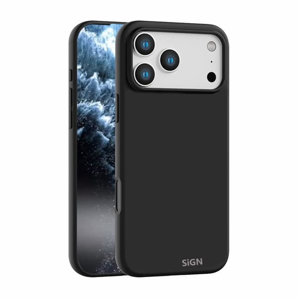 SiGN flydende silikone-cover til iPhone 17 Pro Max - sort