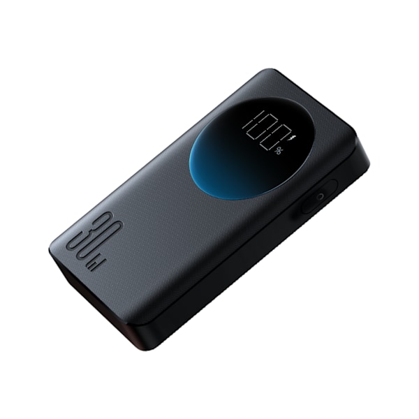 2in1 Powerbank 10000mAh 30W LED USB-taskulamppu USB-C musta