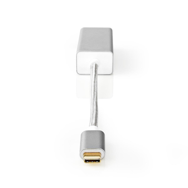 USB-nätverkskort | USB 3.2 Gen 1 | 1 Gbps | USB-C™ Hane | RJ45 Hona | 0.20 m | Rund | Guldplaterad | Förtent Koppar | Silver | Kartong med täckt fönst