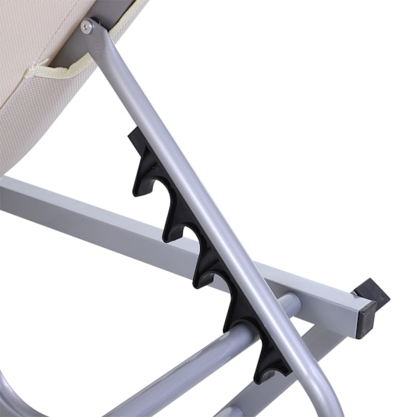 Beach Lounger Sun Lounger 5-Vejs Justerbar Aluminium Textline Beige 163X58.5X91Cm
