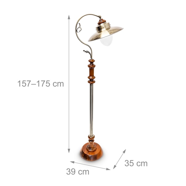 Gulvlampe Art Nouveau Design Messing