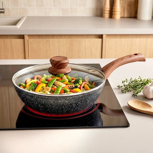 Granit non-stick stekpanna med lock, 24 cm, 2,2 l