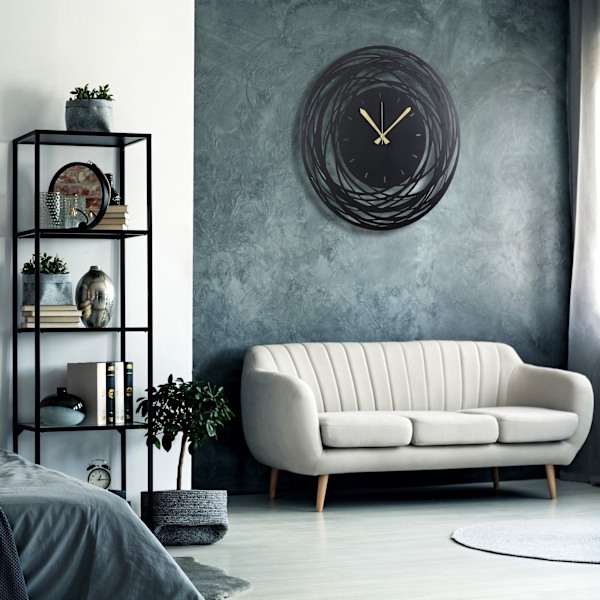 Dekorativ väggklocka i metall WATCH-042