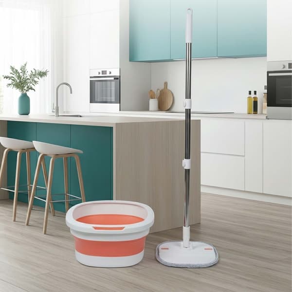 Hopfällbart moppset med mikrofiberdynor och vridsystem