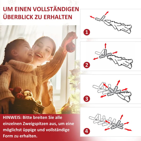 Konstgjord julgran med 700 LED-ljus, 2,1 m hög