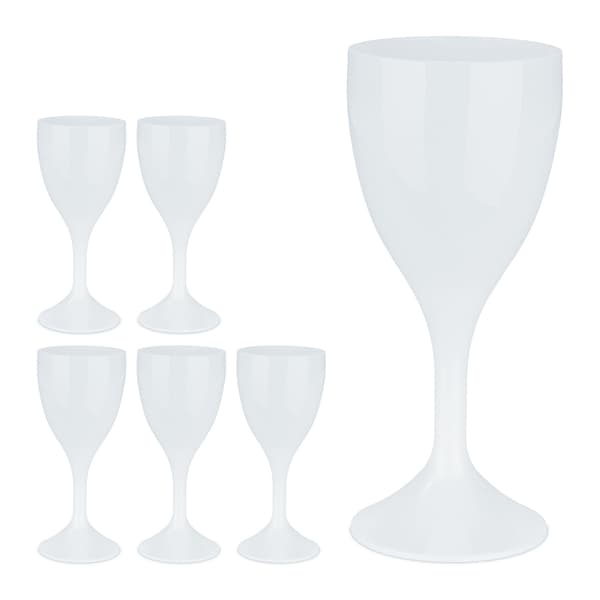 Vinglas i plast, set om 6 st