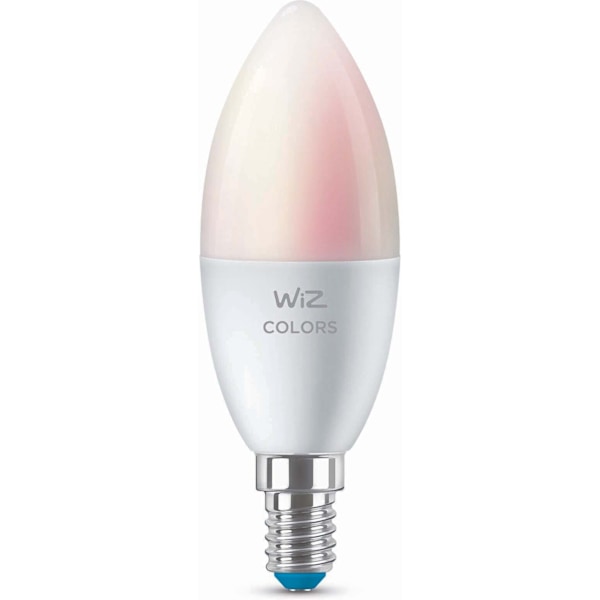 WiZ smart lampe, E14, RGBW - alle farver og nuancer af hvidt lys, Wi-Fi, 470 lm