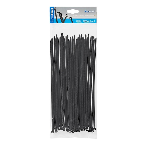 Nippusiteet 280x4,5mm 50 kpl musta